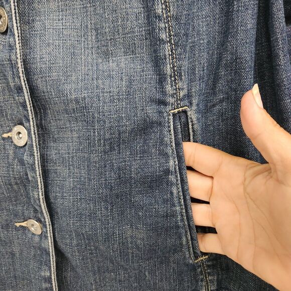 Liz Claiborne Denim Jacket Size XL Blue Medium Wash Cotton Trucker Pockets - Picture 4 of 11